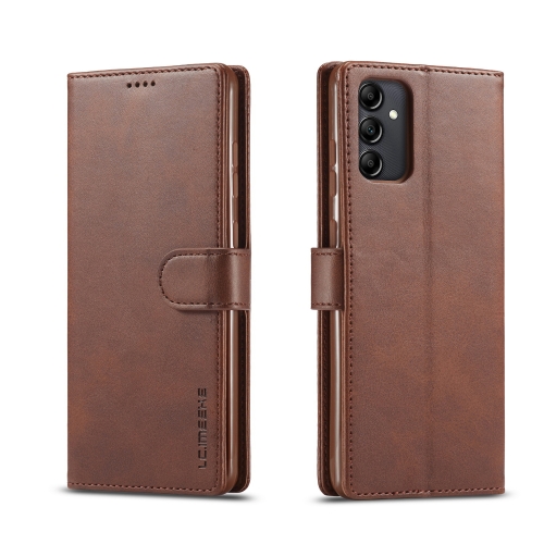 

For Samsung Galaxy A14 4G/5G LC.IMEEKE Calf Texture Leather Phone Case(Brown)