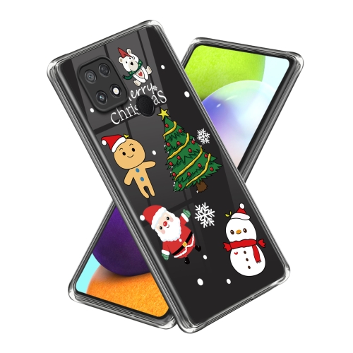 

For Xiaomi Poco C40 Christmas Patterned Clear TPU Phone Cover Case(Snowflake Christmas Tree)