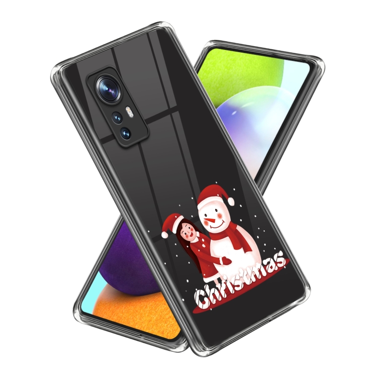 

For Xiaomi 12X Christmas Patterned Clear TPU Phone Cover Case(Red Hat Yeti)