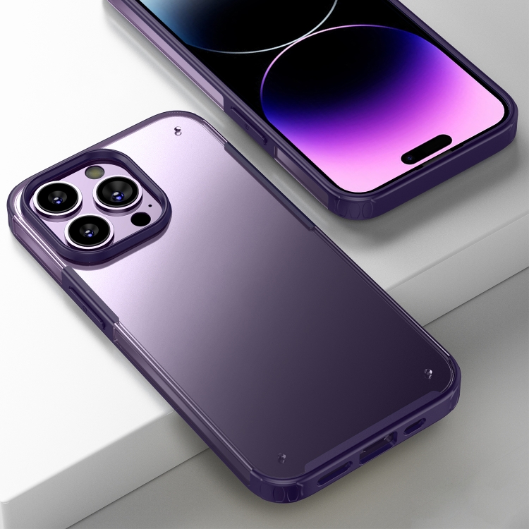 

For iPhone 14 Pro Armor Frosted Phone Case(Purple)