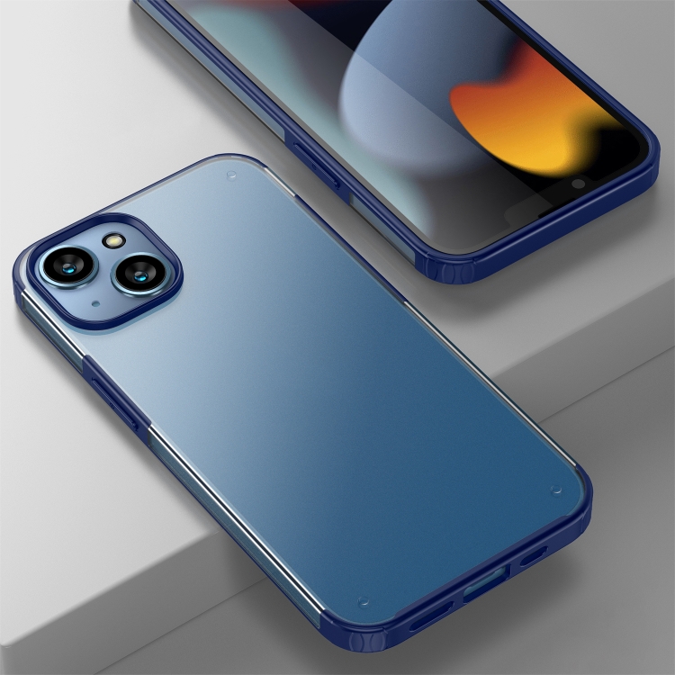 

For iPhone 14 Plus Armor Frosted Phone Case(Blue)