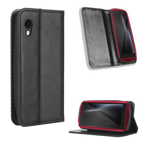 

For Cubot Pocket / P50 Magnetic Buckle Retro Texture Leather Phone Case(Black)