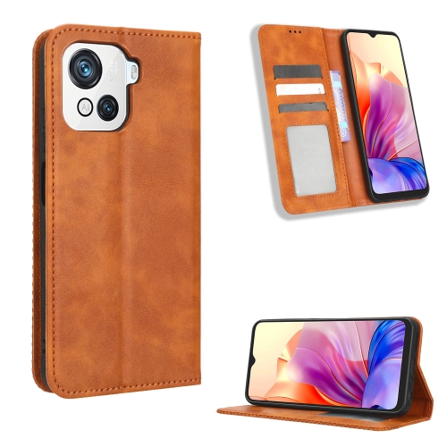 For Blackview OSCAL C80 Diamond Texture Leather Phone Case(Brown)
