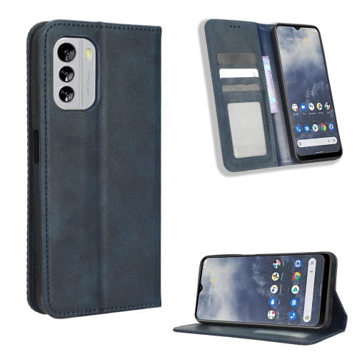 For Nokia G60 5G Magnetic Buckle Retro Texture Leather Phone Case(Blue)