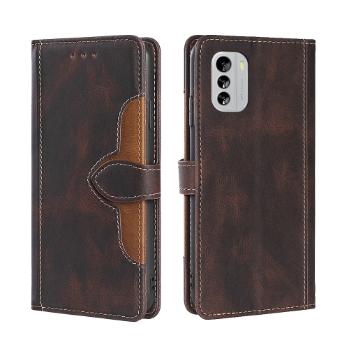 

For Nokia G60 5G Skin Feel Magnetic Buckle Leather Phone Case(Brown)