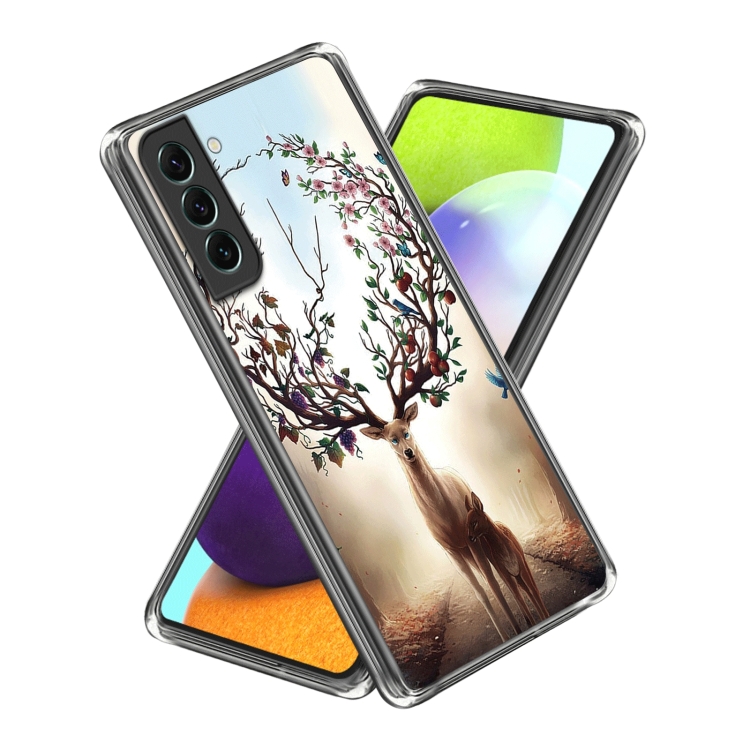 

For Samsung Galaxy S23 5G Colored Drawing Clear TPU Phone Protective Case(Fruit Elk)