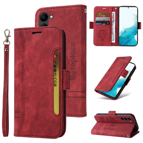

For Samsung Galaxy S23 5G BETOPNICE Dual-side Buckle Leather Phone Case(Red)