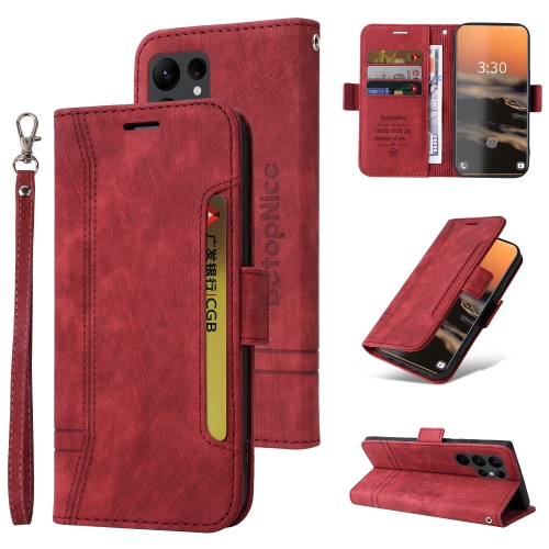 

For Samsung Galaxy S23 Ultra 5G BETOPNICE Dual-side Buckle Leather Phone Case(Red)