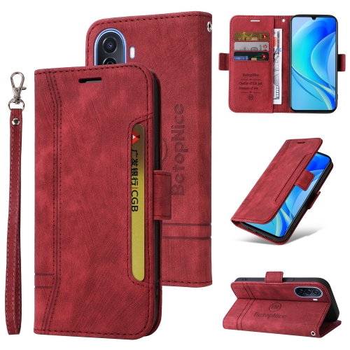 For Huawei nova Y70 / Y70 Plus / Enjoy 50 BETOPNICE Dual-side Buckle Leather Phone Case(Red)