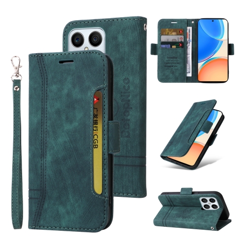 

For Honor X8 5G / X6 BETOPNICE Dual-side Buckle Leather Phone Case(Green)