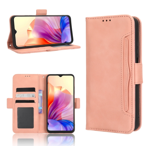 

For Blackview OSCAL C80 Skin Feel Calf Texture Card Slots Leather Phone Case(Pink)