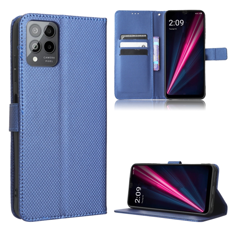 

For T-Mobile REVVL 6 Pro 5G Diamond Texture Leather Phone Case(Blue)