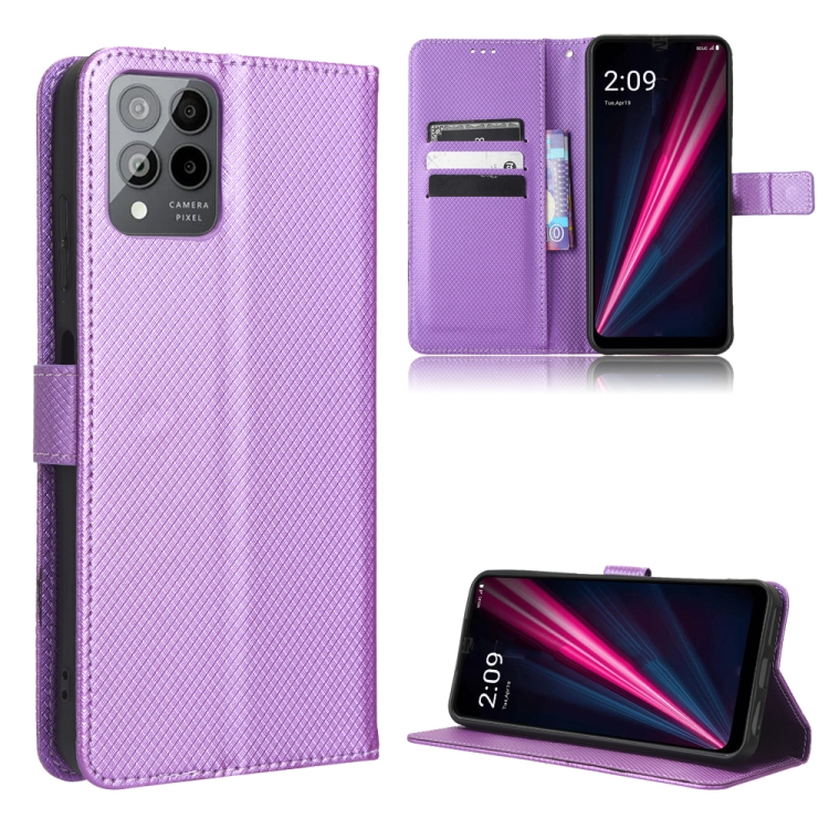 

For T-Mobile REVVL 6 Pro 5G Diamond Texture Leather Phone Case(Purple)
