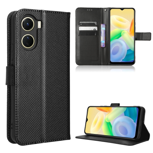 

For vivo V25 Pro / S15 Pro Diamond Texture Leather Phone Case(Black)