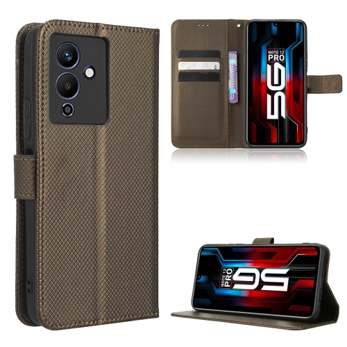 

For Infinix Note 12 5G / Note 12 Pro 5G Diamond Texture Leather Phone Case(Brown)