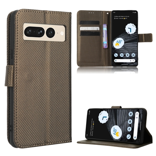 

For Google Pixel 7 Pro 5G Diamond Texture Leather Phone Case(Brown)