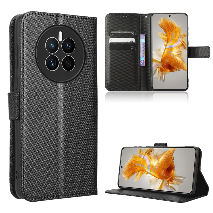 

For Huawei Mate 50 Diamond Texture Leather Phone Case(Black)