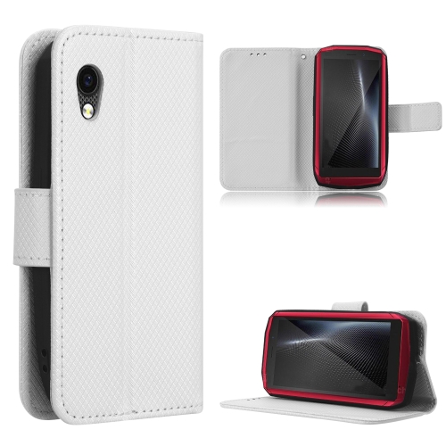 

For Cubot Pocket / P50 Diamond Texture Leather Phone Case(White)