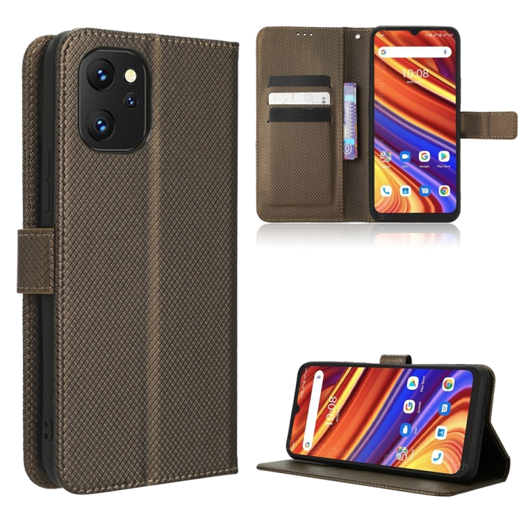 

For UMIDIGI Power 7 Max Diamond Texture Leather Phone Case(Brown)