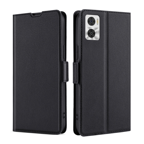 

For Motorola Moto E22/E22i Ultra-thin Voltage Side Buckle Horizontal Flip Leather Phone Case(Black)