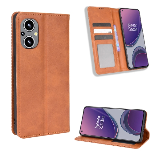 

Magnetic Buckle Retro Texture Leather Phone Case For OPPO Reno8 Lite 5G / Reno8 Z / Reno7 Z / A96 5G / OnePlus Nord N20 5G(Brown)