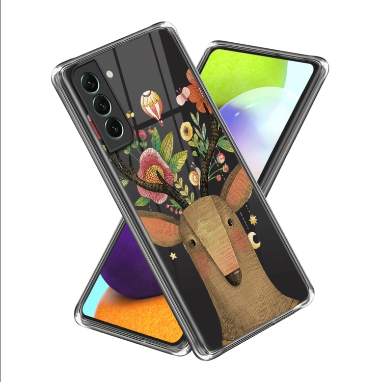 

For Samsung Galaxy S23+ 5G Colored Drawing Clear TPU Phone Protective Case(Elk)