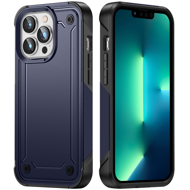 

For iPhone 12 / 12 Pro 2 in 1 Soft TPU Hard PC Phone Case(Blue)