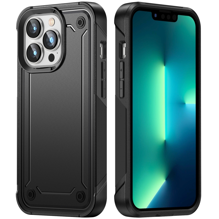 

For iPhone 12 Pro Max 2 in 1 Soft TPU Hard PC Phone Case(Black)