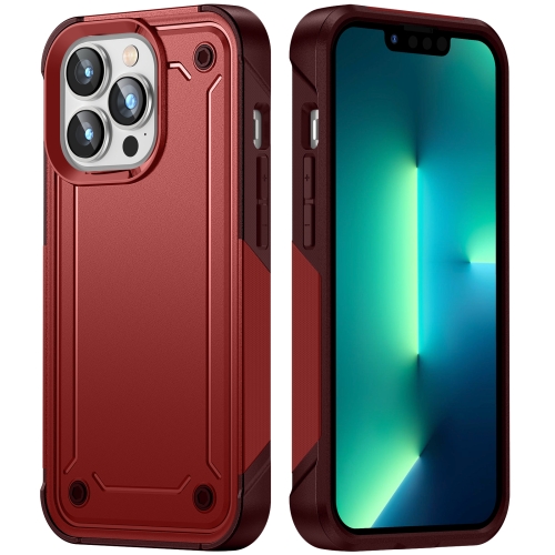 

For iPhone 12 Pro Max 2 in 1 Soft TPU Hard PC Phone Case(Red Rose Red)