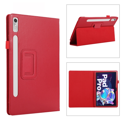 

For Lenovo Tab P11 Pro Gen 2 Litchi Texture Leather Tablet Case with Holder(Red)