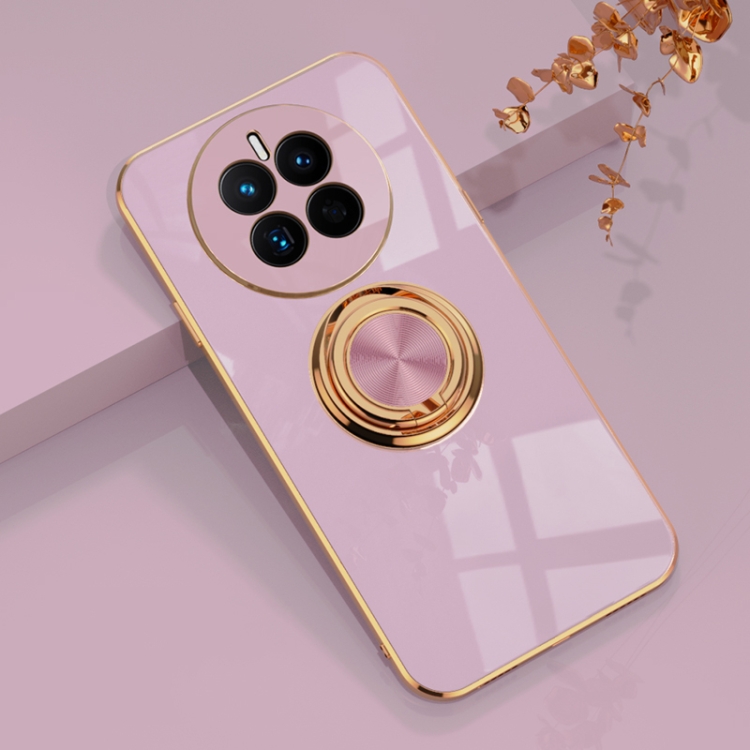 

For Huawei Mate 50 6D Electroplating Ring Phone Case(Light Purple)
