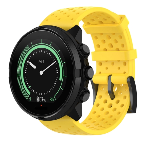 

For Suunto 9 Breathable Silicone Watch Band, Exclude the Subject(Yellow)