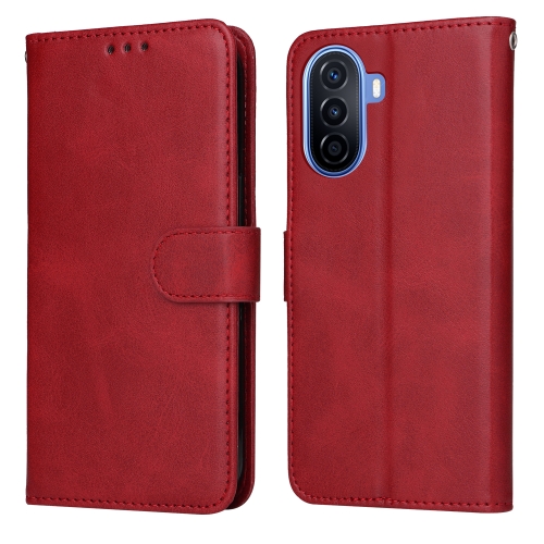 

For Huawei nova Y70 / Y70 Plus/Enjoy 50 Classic Calf Texture Flip Leather Phone Case(Red)