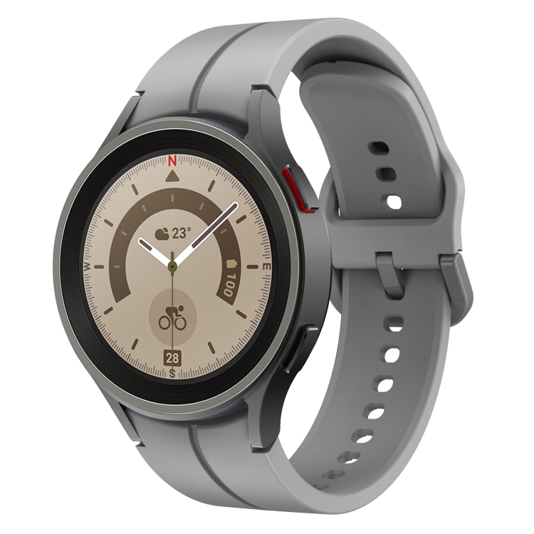 

For Samsung Galaxy Watch 5 Pro 45mm Colorful Buckle Silicone Watch Band(Grey)
