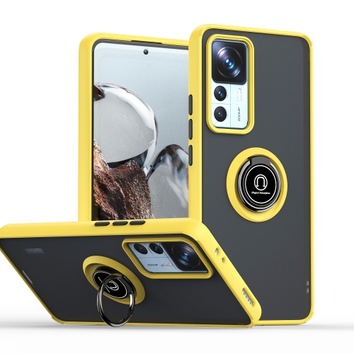 

For Xiaomi 12T/12T Pro/Redmi K50 Ultra Q Shadow 1 Series TPU + PC Phone Case with Ring Holder(Yellow)