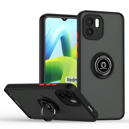 

For Xiaomi Redmi A1 Q Shadow 1 Series TPU + PC Phone Case with Ring Holder(Black+Red)