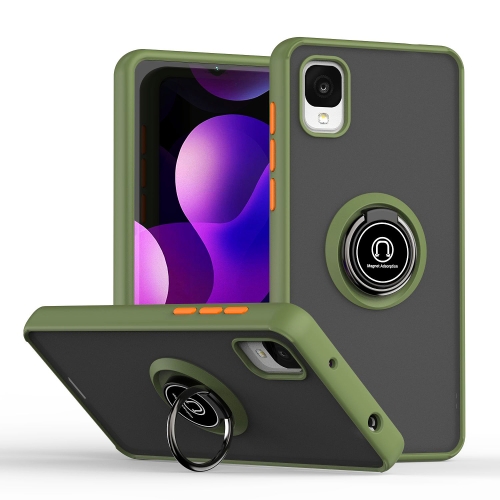 

For TCL ION z Q Shadow 1 Series TPU + PC Phone Case with Ring Holder(Green)