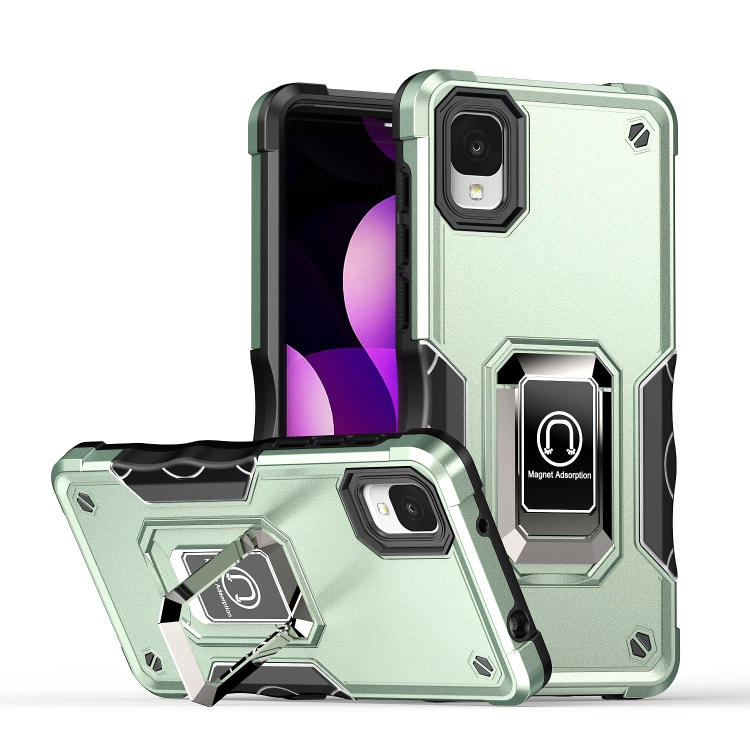 

For TCL ION z Ring Holder Non-slip Armor Phone Case(Mint Green)