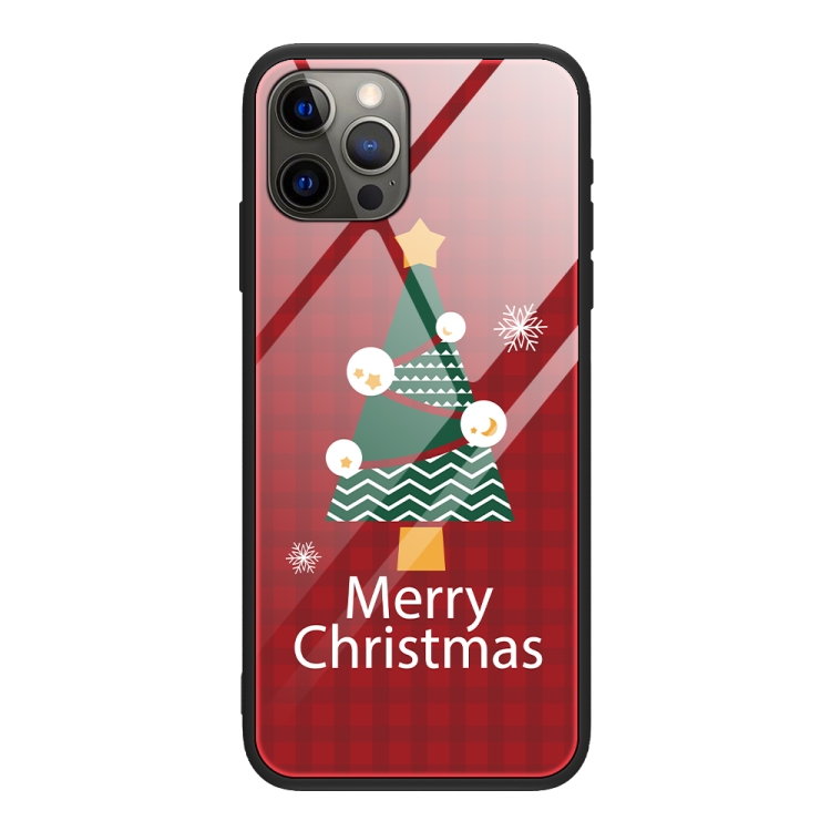 

For iPhone 14 Pro Max Christmas Glass Phone Case(Christmas Trees)