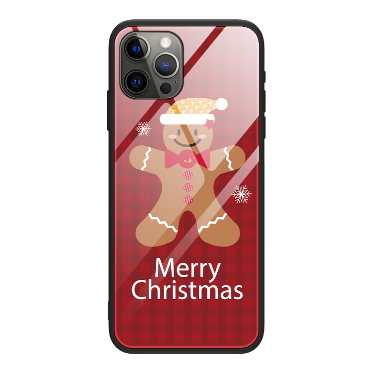 

For iPhone 13 Pro Max Christmas Glass Phone Case(Brown Toy Bear)