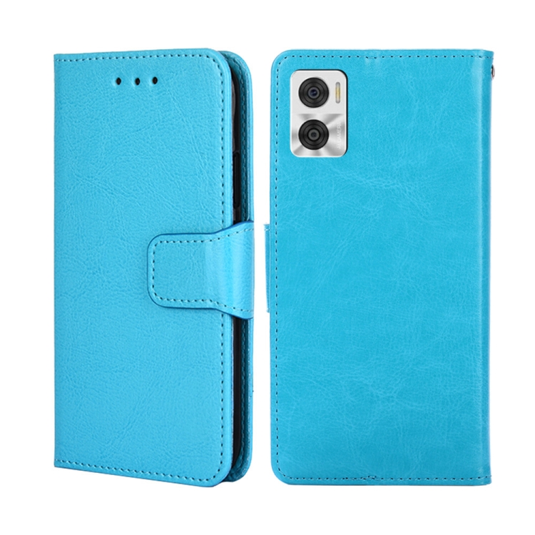 

For Motorola Moto E22/E22i Crystal Texture Leather Phone Case(Sky Blue)