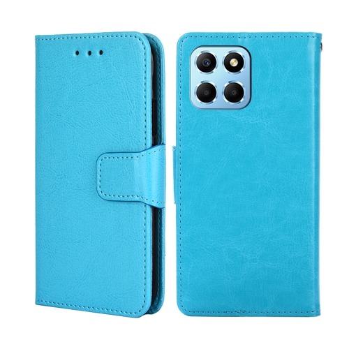 

For Honor X8 5G/X6 Crystal Texture Leather Phone Case(Sky Blue)