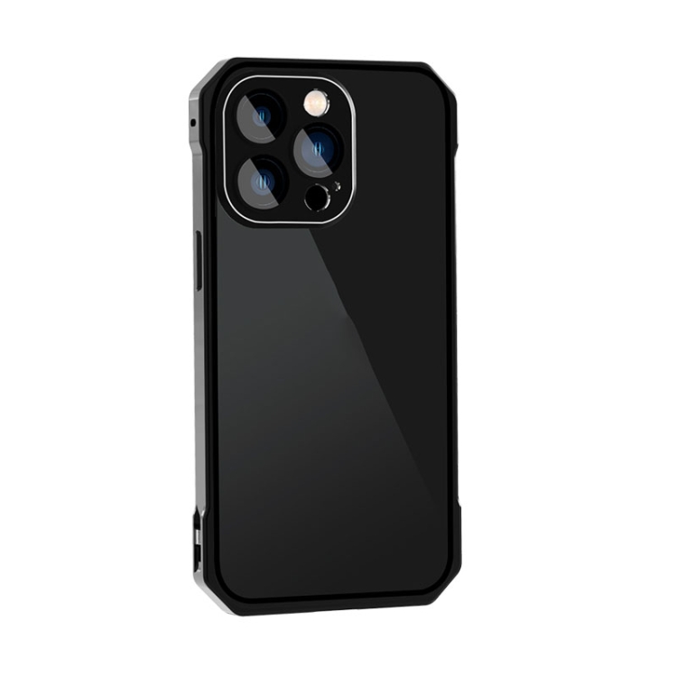 

For iPhone 13 Pro Lens Protector Adsorption Lock Phone Case(Black)