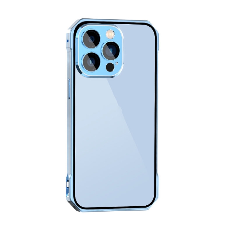 

For iPhone 12 Lens Protector Adsorption Lock Phone Case(Sierra Blue)