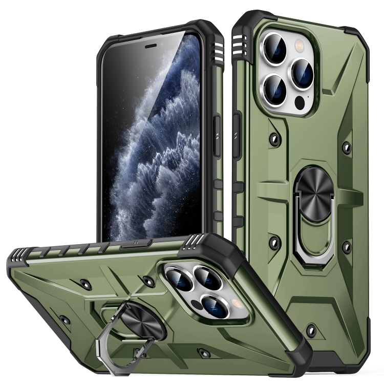 

For iPhone 13 Pro Max Ring Holder Phone Case(Army Green)