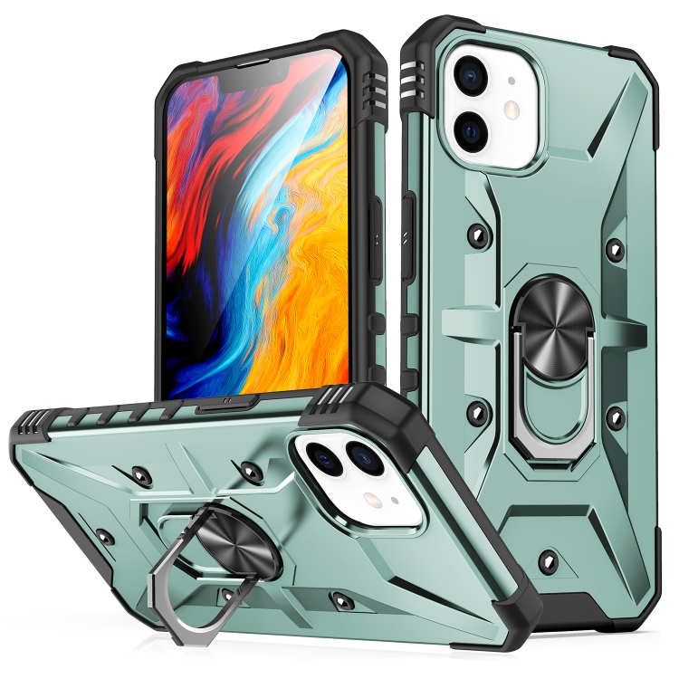 

For iPhone 12 mini Ring Holder Phone Case(Midnight Green)