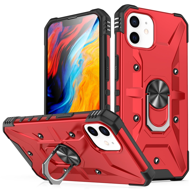 

For iPhone 12 Ring Holder Phone Case(Red)