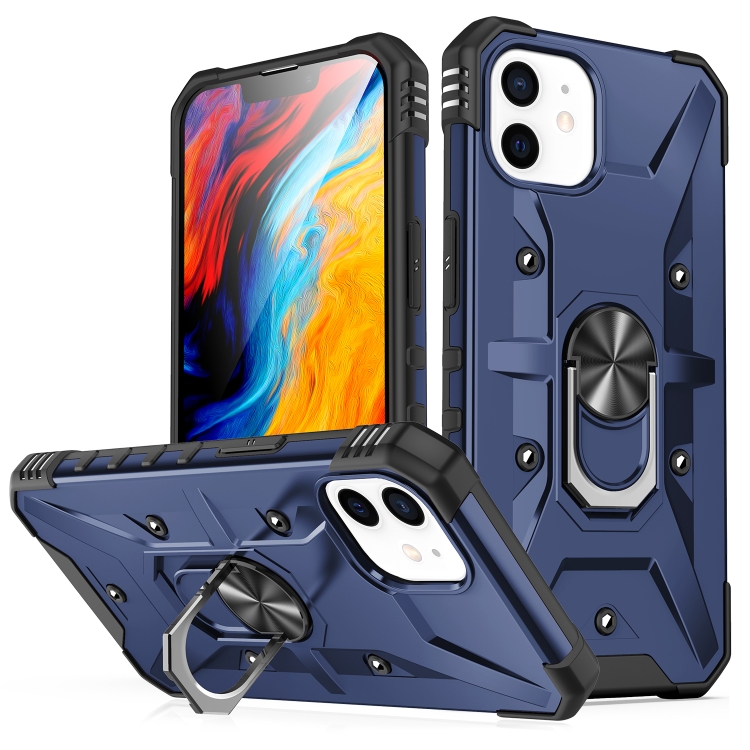 

For iPhone 12 Ring Holder Phone Case(Blue)