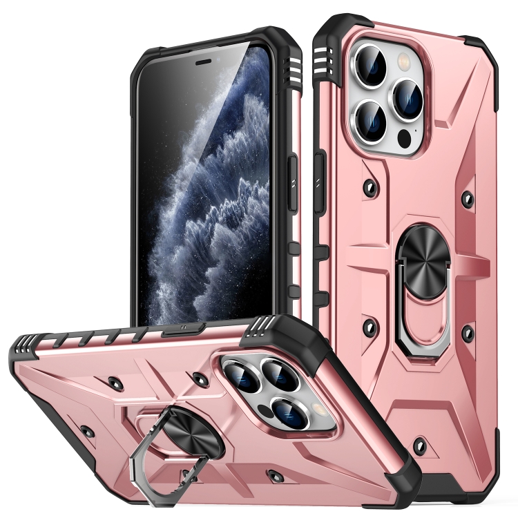 

For iPhone 12 Pro Max Ring Holder Phone Case(Rose Gold)