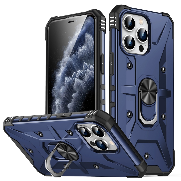 

For iPhone 12 Pro Max Ring Holder Phone Case(Blue)